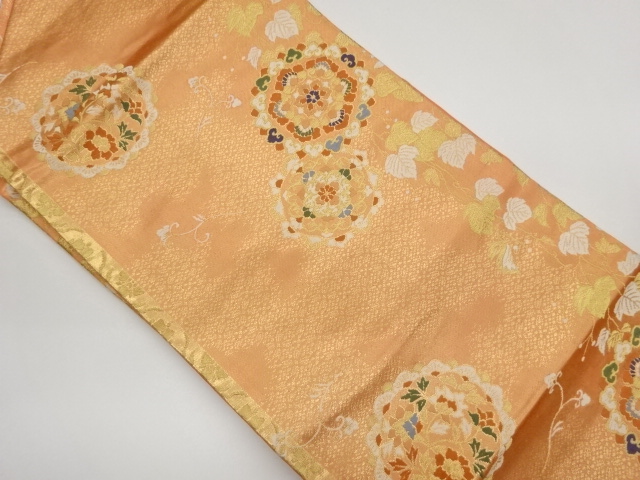 JAPANESE NAGOYA OBI / WOVEN FLOWER ARABESQUE